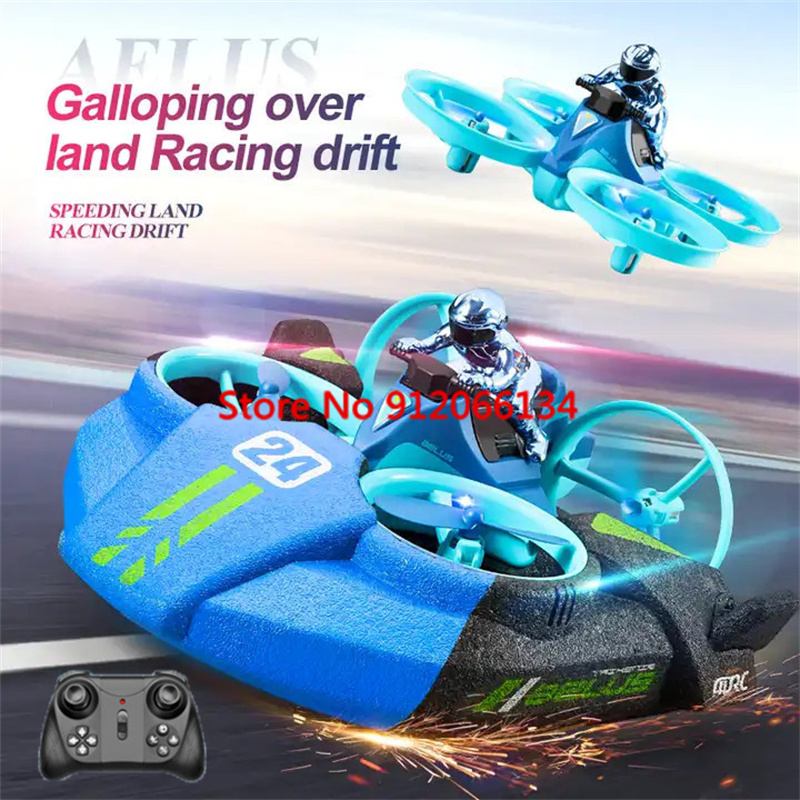 Drone Rc Game - 2.4G RC飛行機・車・ボート 3-in-1 四軸RC航空機・船・スピードボート 高速リモートコントロール ドローンカー