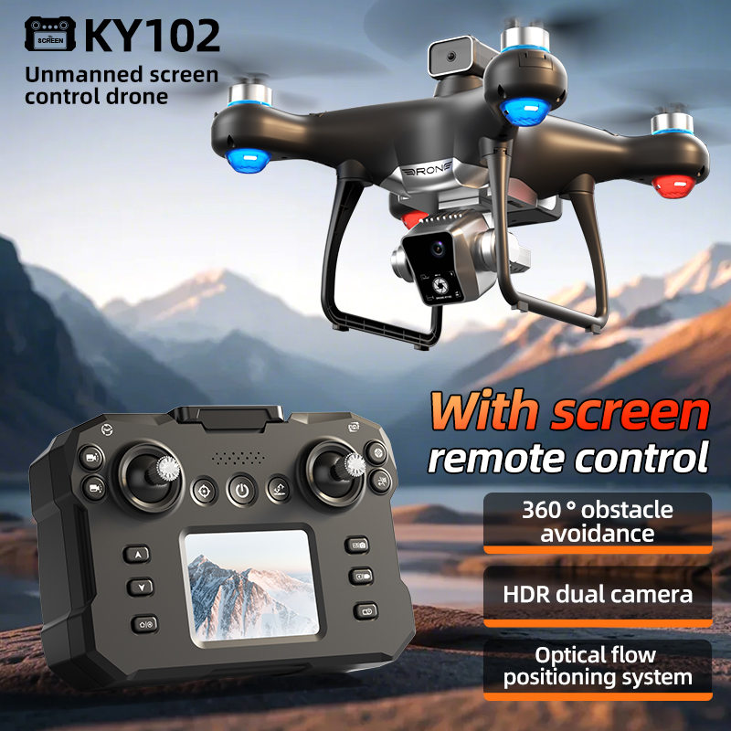 Drone Ky102 Rc - KY102 MAX ドローン HD デュアルカメラスクリーン制御ブラシレス障害物回避プロフェッショナル RC