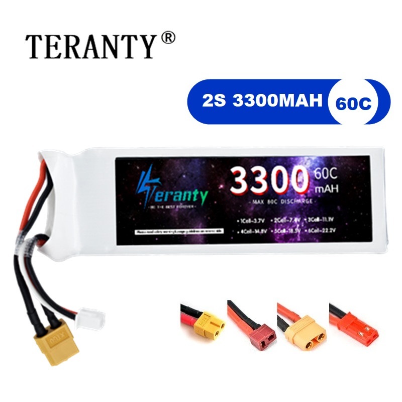 2S 7.4V リポバッテリー 3300mAh 60C 車  - Drone Lipo Battery のレビューと価格